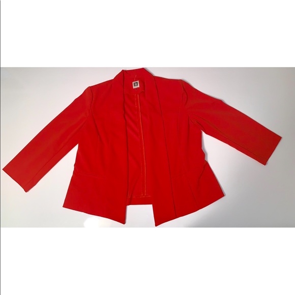 Anne Klein | Large Buttonless Petite Orange Blazer - Picture 1 of 7